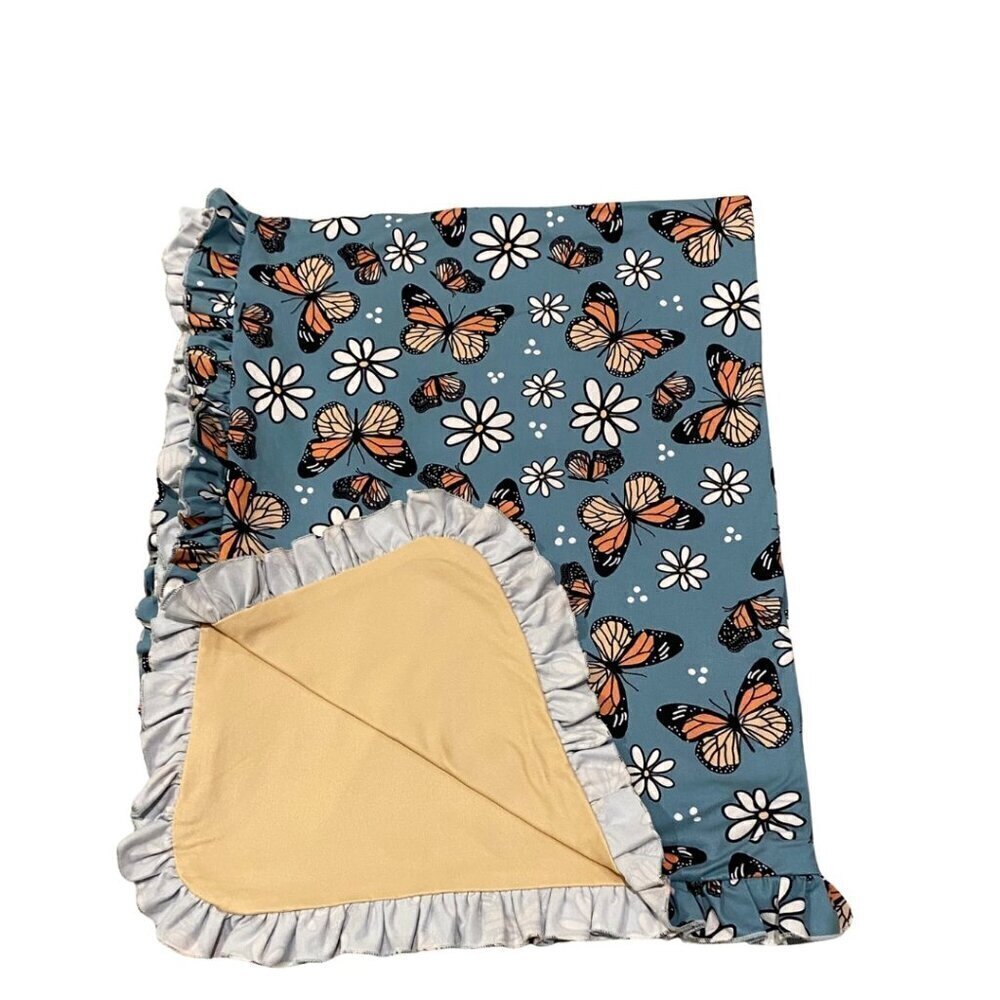 Monarch Butterfly Milk Silk Blanket - 32"x42" - Like New!